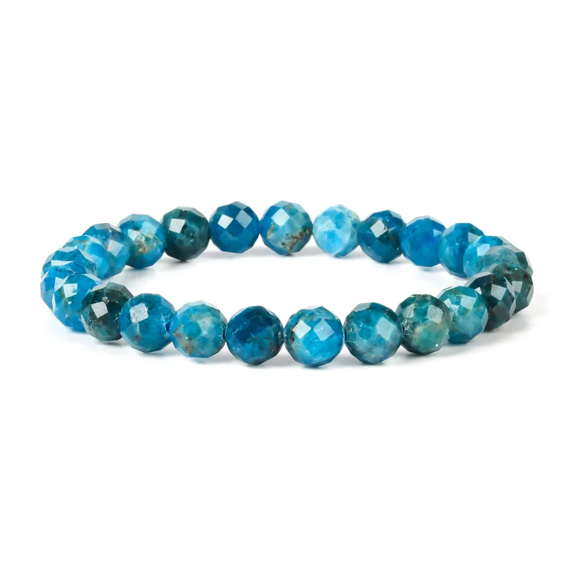 

Fashion Jewelry 6/8/10MM Diamond Cut Apatite Bracelet Suitable for Charming Men's and Women's Amulets