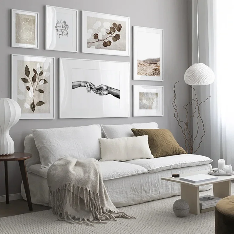 Абстрактная Картина на холсте винтажный лист пейзаж постер скандинавский арт