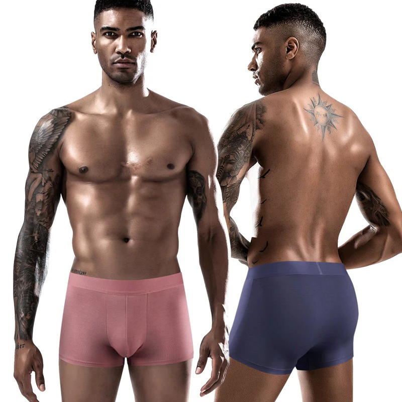 4 Pcs/Lot Men's Boxer Briefs Are Soft And Comfortable High-Quality Sexy Men Underwear