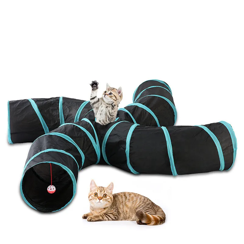 

1pc Pet Cat Toy Funny Cat Tunnel 5/4/3/2 Holes Fldable Cat Toys Play Tubes Balls Interactive Cat Rabbit Animal Play Games Tunnel
