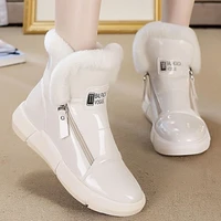 short boots flats shoes for woman ankle boots 2021 new winter women boots plus velvet warm high top sneakers snow boots women