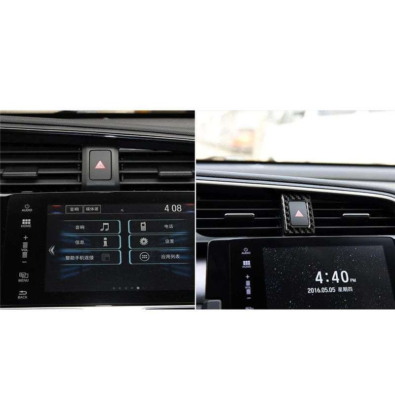 

Car styling Carbon Fiber Sticker for Honda Civic 10th 2016-2019 Car Warning Light Switch Decor Cover Trim Cover Sticker