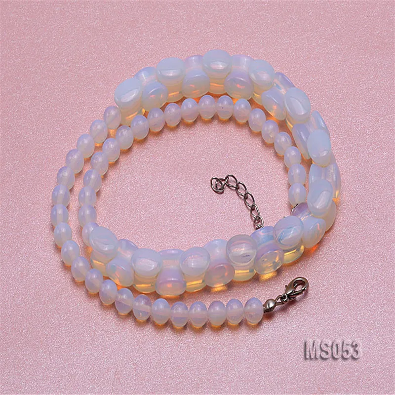 

JYX 6-10x11mm Moonstone Beads Necklace 17-20" Classic Necklace Jewelry for Women Girl