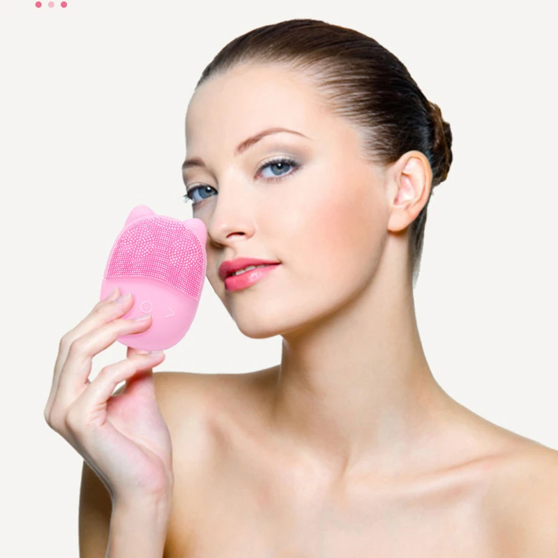 

Silicone Facial Cleansing Brush Sonic Electric Face Cleanser Washing Massage Brush Face Skin Care Tools Rechargeable