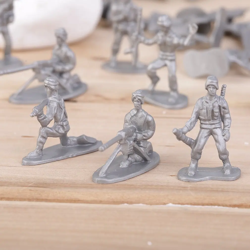 OCDAY 100pcs/Pack Military Plastic Action Figure Toy Soldiers Army Figures 12 Poses Toys Collection Good for Intelligence |
