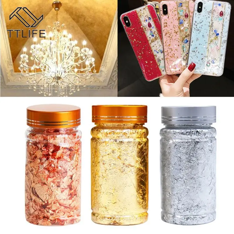 Блестящие золотые листья 3 г/10 г роскошные полимерные художественные украшения