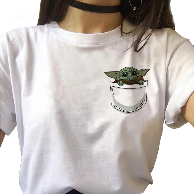 Женская футболка Летняя детская Yoda Mandalo Harajuku Babe с Йодой аниме графика