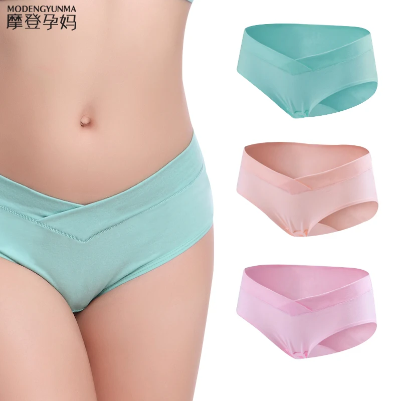 3 шт./лот хлопковое нижнее Белье для беременных женщин u-образные короткие трусики