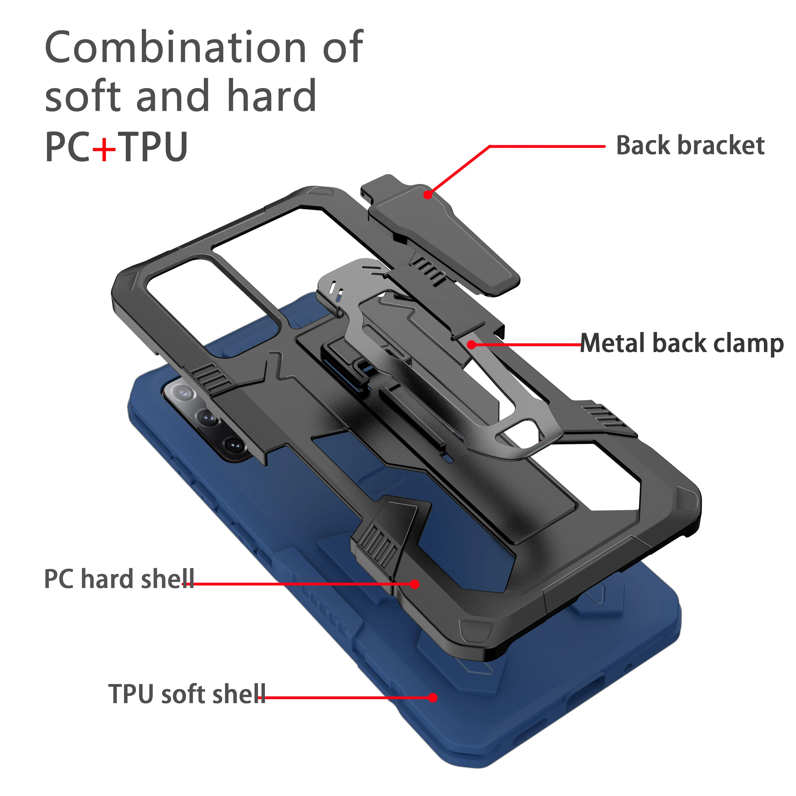 Fashion Armor Shockproof Kickstand Phone Case For Xiaomi Redmi Note 7A 5 4 8 7 6 6A 4X 8A 5A 4A Pro Protection Magnetic PC Cover