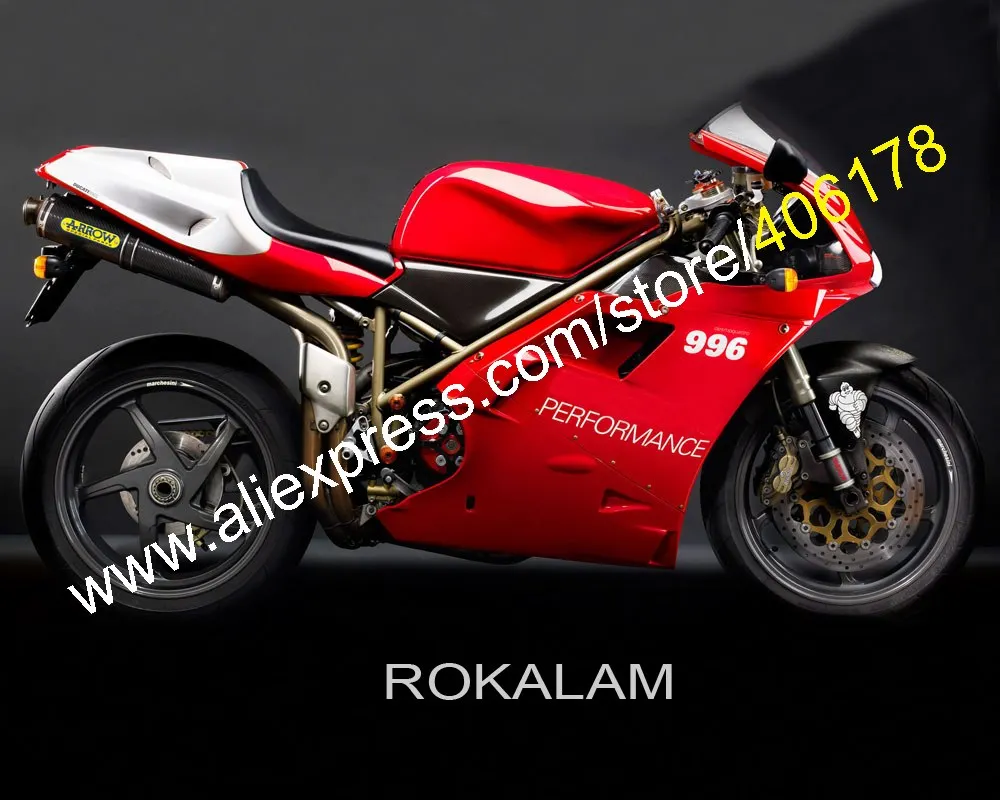 

For Ducati 748 996 96-02 1996 1997 1998 1999 2000 2001 2002 White Red Motorcycle Fairings (Injection Molding)
