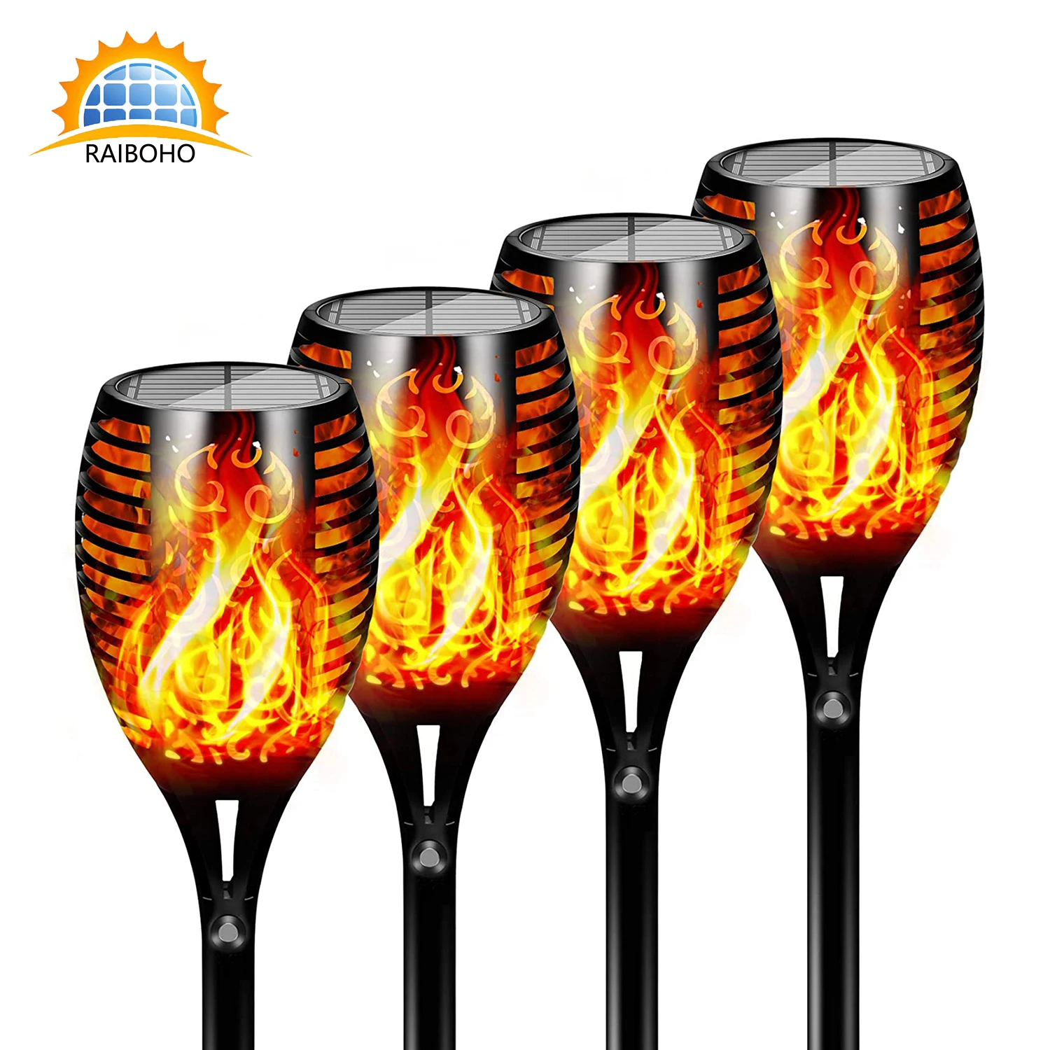 

96 LED Solar Lights Outdoor Solar Torch Light with Flickering Flame Romantic Landscape Lights for Pathway-Auto On/Off 33/51LED