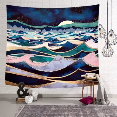 

Mountain Tapestry Wall Hanging Sandy Rug Blanket Camping Tent Travel Mattress North European Landscape Wall Cloth Decoration