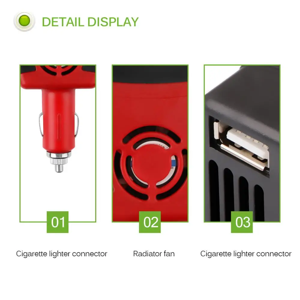 Автомобильное зарядное устройство Powstro 150 Вт преобразователь напряжения с 12 В