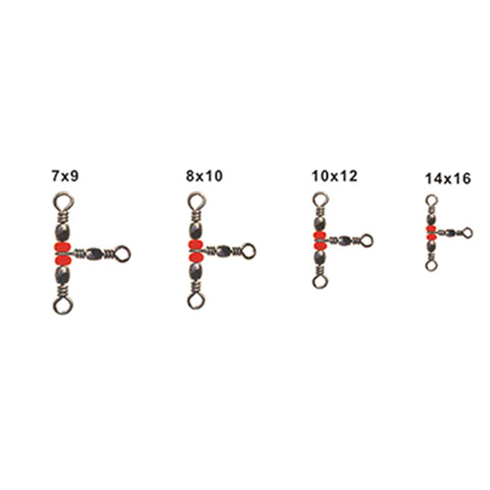 Stainless Steel Fishing Tackle Accessory Equipment Rolling Triple Swivels Bearing Connector | Спорт и развлечения
