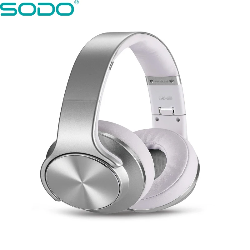 SODO MH5 беспроводные Bluetooth наушники и динамик 2 в 1 удобная Регулируемая NFC гарнитура с микрофоном - Цвет: Gray