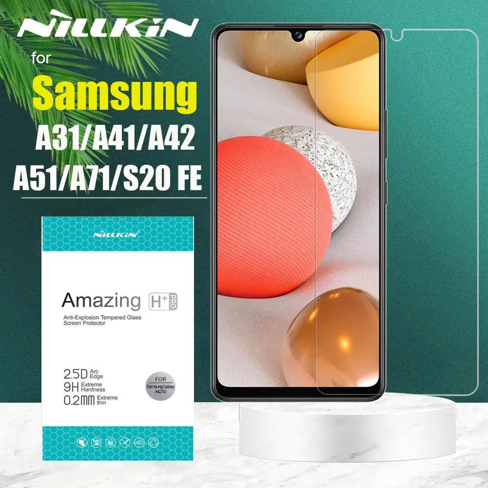 

Nillkin 9H Hard Clear Safety Glass Screen Protector for Samsung Galaxy A31 A41 A42 A50 A51 A70 A71 S20 FE 2020 5G Tempered Glass