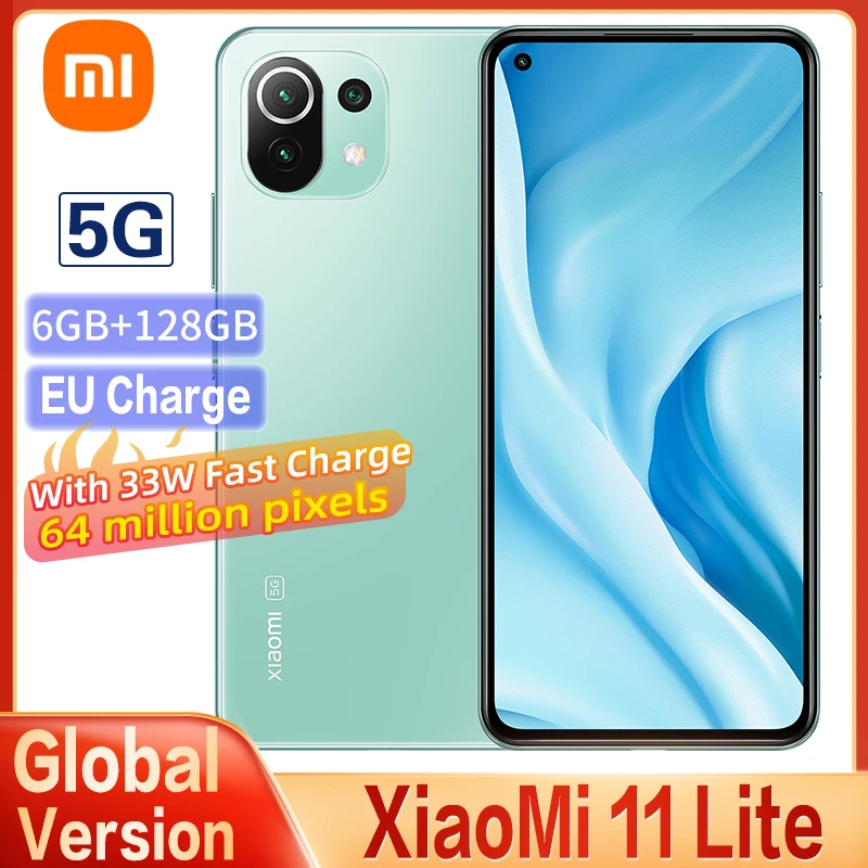 Смартфон Xiaomi Mi 11 Lite телефон с экраном 64 мп оперативная память 6 ГБ + 780 процессор