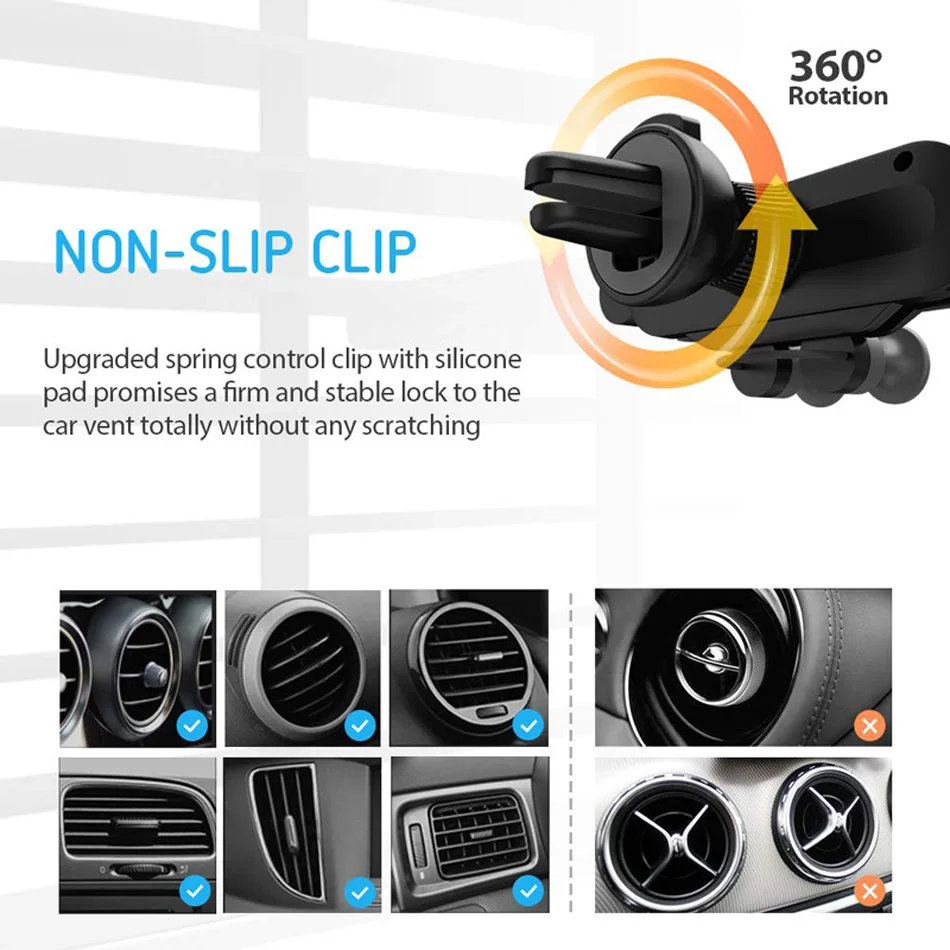 Гравитационный Автомобильный держатель для телефона iPhone XS X 8 7 Samsung S10 S9