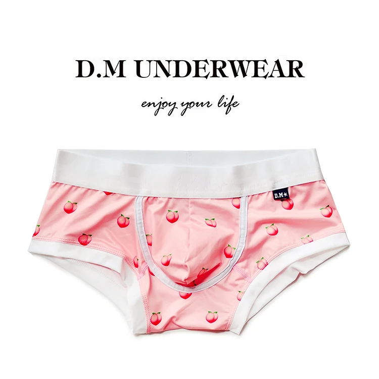 Fashion Fruit Pink Peach Unicorn Sexy Gay Men's underwear Male Underpants Comfortable Breathable low waist Boxer Shorts