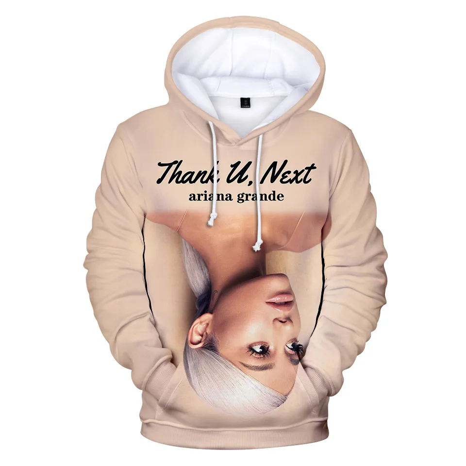 Хлопковая толстовка с капюшоном Ariana Grande 3D Новое поступление на осень-зиму Модный