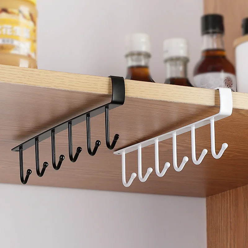 

Ironwork Ambry Rack Is Free Of Perforation To Receive Non-trace Multifunctional Creative Layering Under Hanging Rack Hook Stor