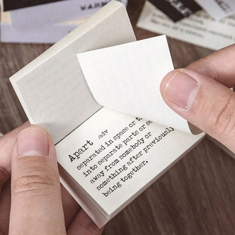 

100 sheets Reading Journal Notes School Stationery Accessories Dictionary Library Series Memo Pad Creative Fresh Thick Paper