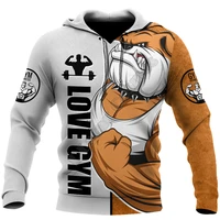 gym dog 3d printed unisex shirts sweatshirt zipper hoodies women for men pullover streetwear cosplay costumes 05