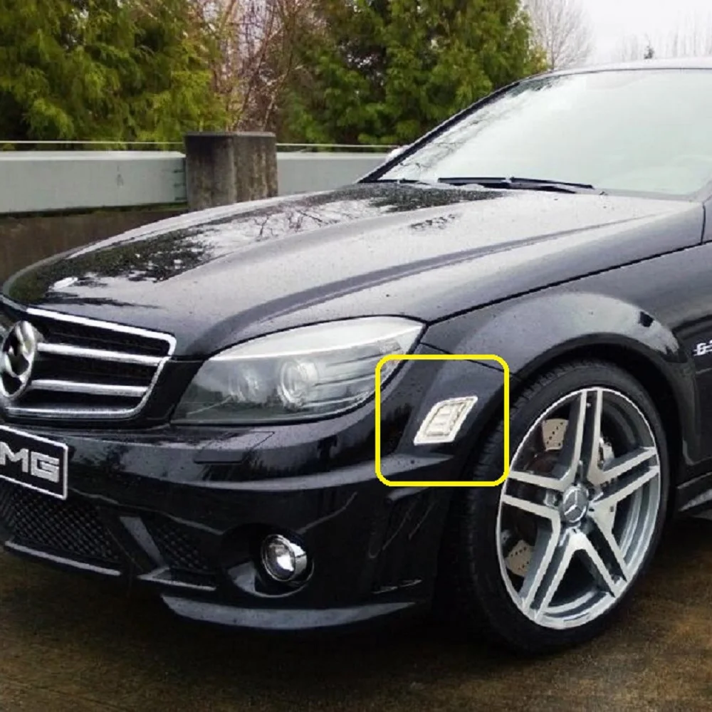 Прозрачные линзы янтарные светодиодные боковые габаритные фонари для Mercedes Benz W204