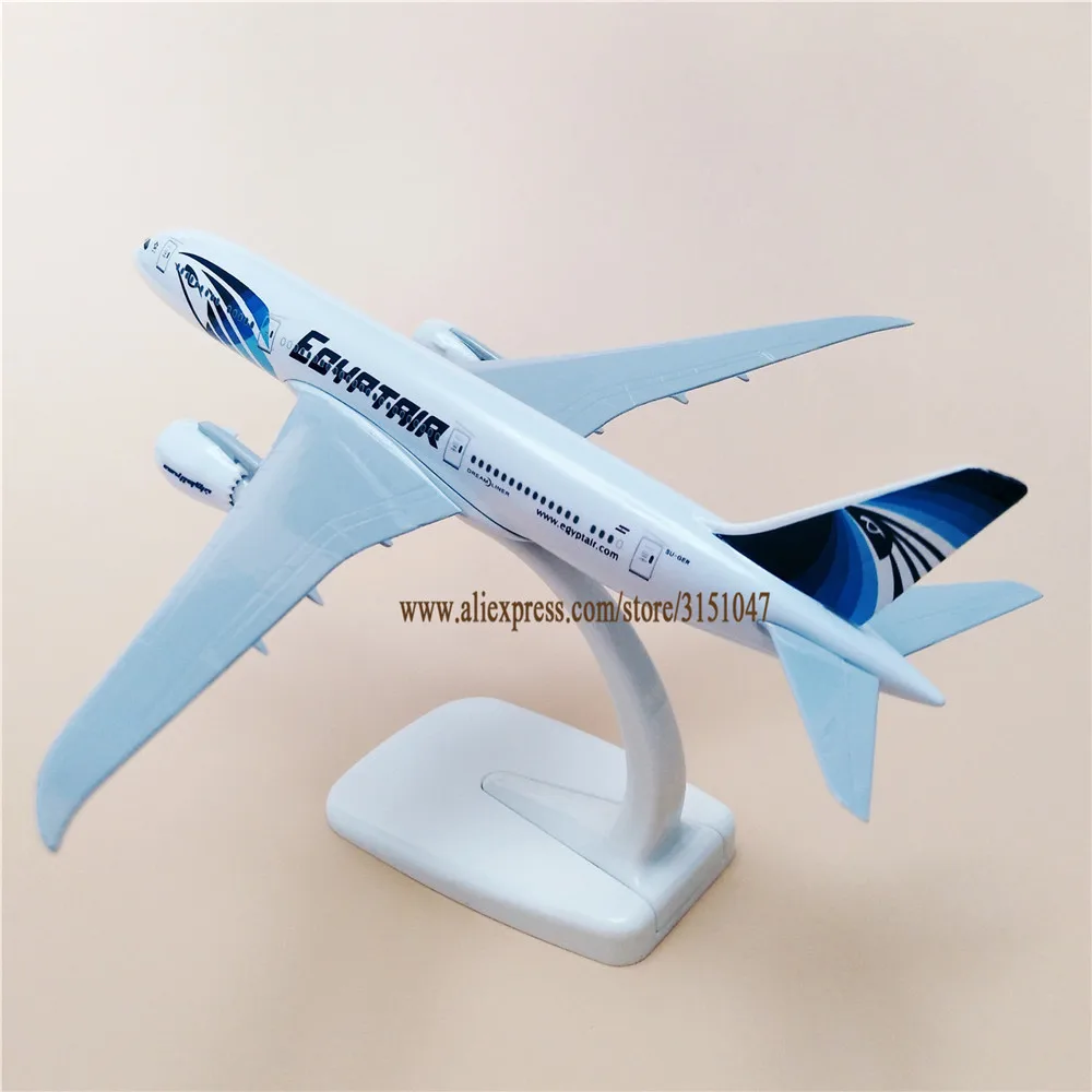 

20cm EGYPT Air EGYPTAIR Boeing 787-9 Airlines Plane Model Alloy Metal Scale Diecast Model Airplane Aircraft Airways Kids Toys
