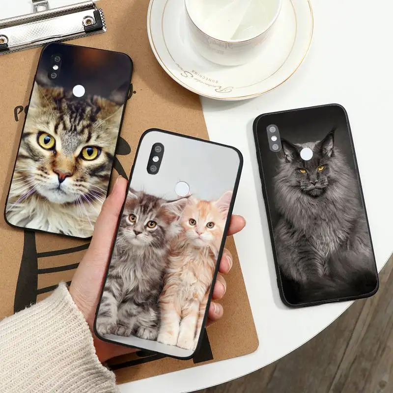 

pet maine coon cat Phone Case For Xiaomi Redmi note 7 8 9 t s 10 A pro lite funda shell coque cover
