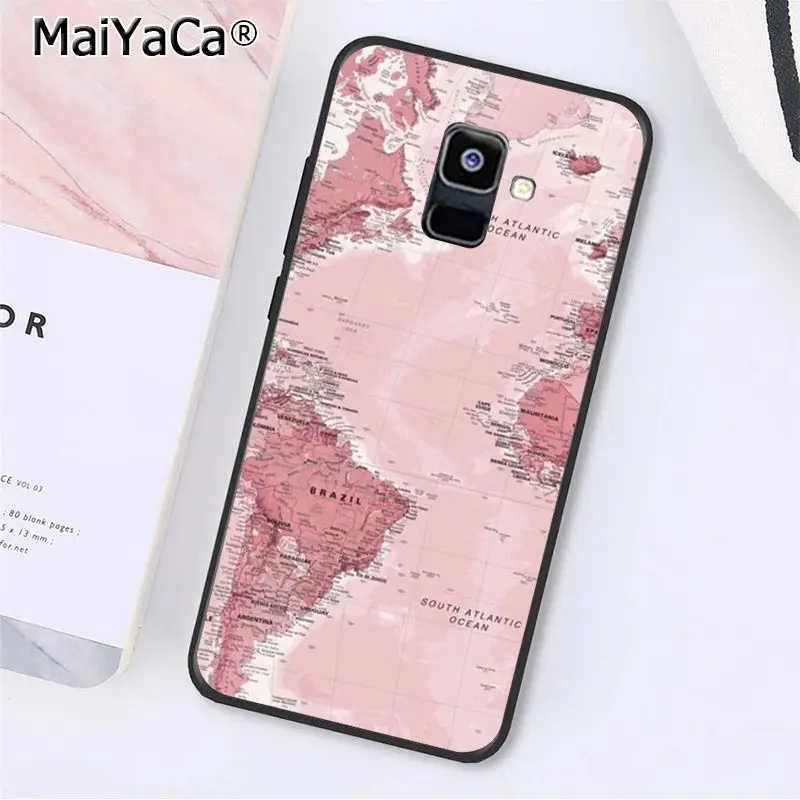 Чехол MaiYaCa с картой мира для Samsung Galaxy A51 A71 A80 A7 A8 A6 Plus A70 A9 2018 A50 A20 A30 A40 | Мобильные