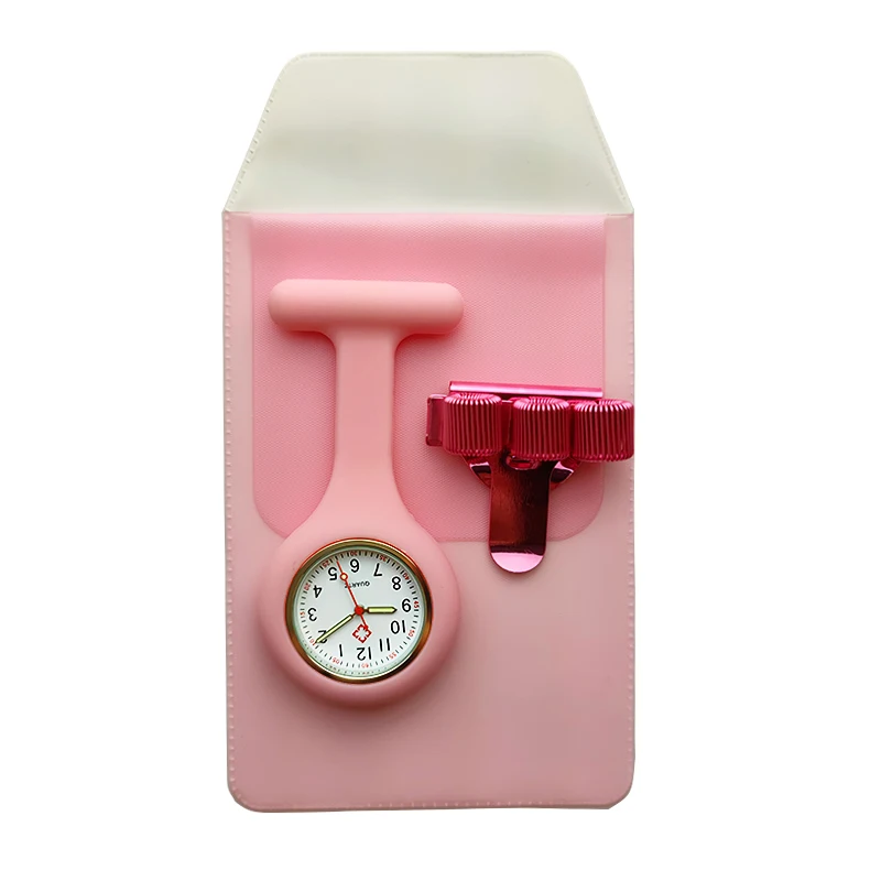 Silicone Nurse Watch with Pencil Case and Pen Holder Fob Pocket Quartz Doctor Medical Clock Nursing Accessories Gift