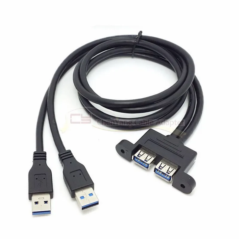 

2 X USB 3,0 Мужской и женский кабель комбинированный двойной USB 3,0 Мужской и Женский Удлинительный кабель с винтовыми отверстиями для крепления ...