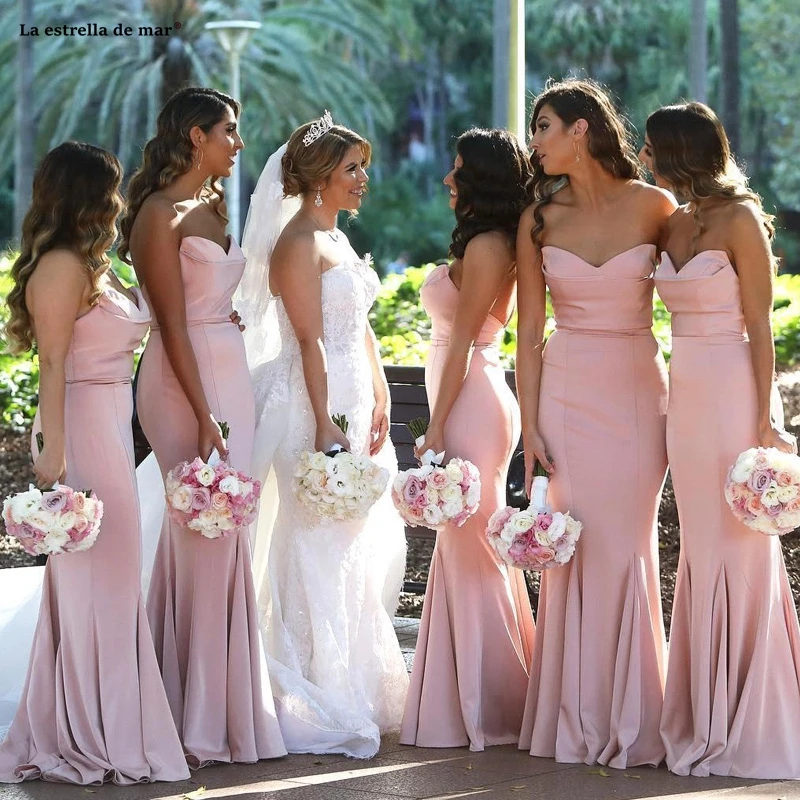 

Женское атласное платье с лямкой на шее, длинное розовое платье подружки невесты с юбкой-годе, платье для подружки невесты
