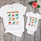 Рубашка с динозаврами, одежда для мамы и меня, Семейные футболки с динозаврами, веселая рубашка для мальчиков 7-12 м 0-6 м