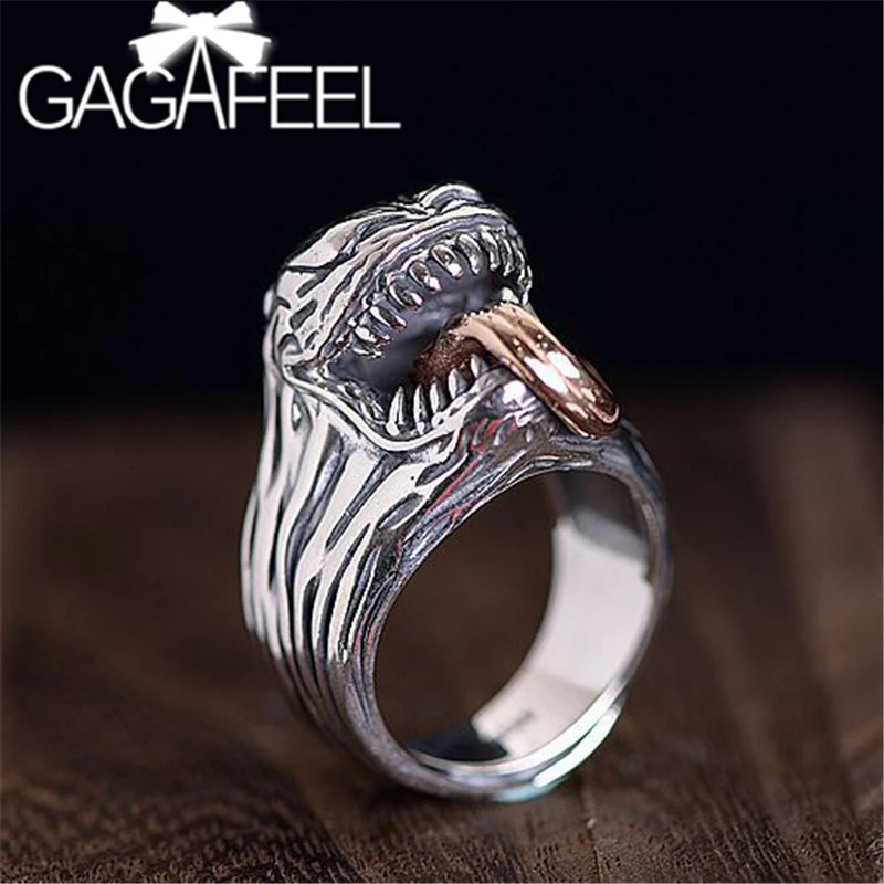 

Мужское кольцо в виде змеи GAGAFEEL, винтажное Открытое кольцо в виде животного, 925 пробы, Анаконда, Подарочная бижутерия
