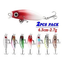2pcs minnow popper fishing lures floating bait artificial hard fish lures wobblers swimbait fishing tackle 2 7g 4 3cm