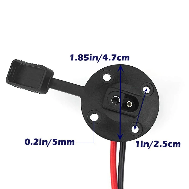 

SAE Connector - SAE Power Socket Sidewall Port, Solar Weatherproof SAE Quick Connect Solar Panel Mount, 12AWG SAE Cable for Sola
