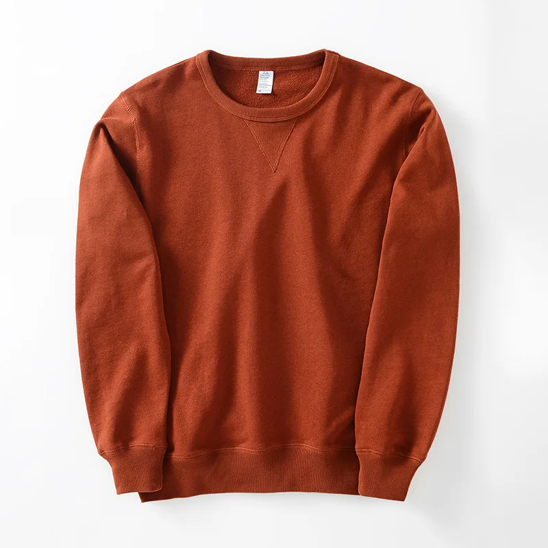 

2020 new top inverted triangle round neck heavy solid color women's terry sweater one