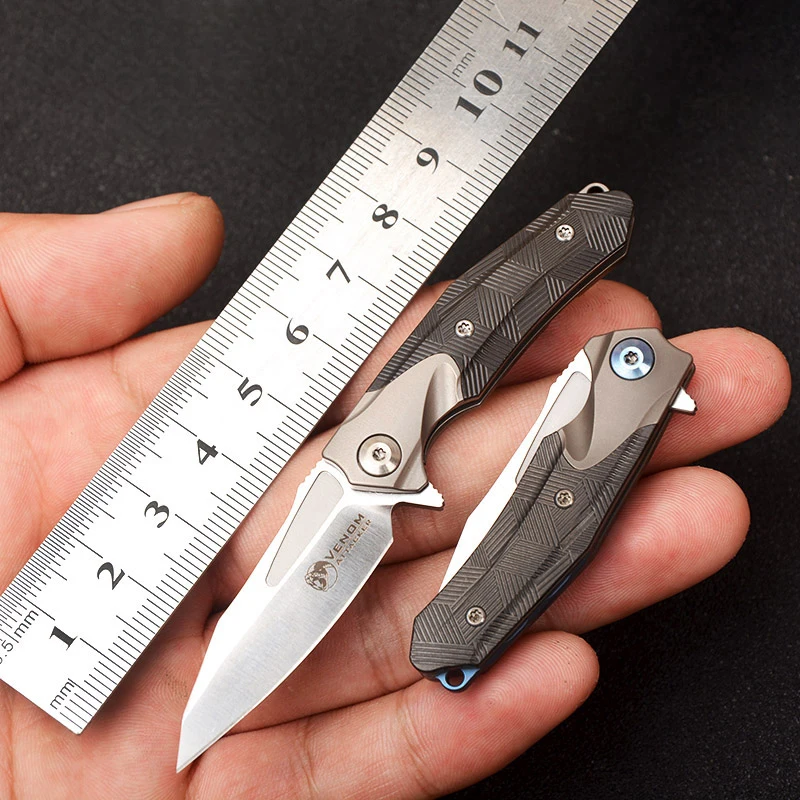 

M390 Titanium Alloy Folding Knife Outdoor Self-defense Mini Portable EDC Knife