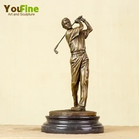 bronze golf man statue sport male playing golf bronze sculpture modern art golfer bronze crafts figure for home decor ornament