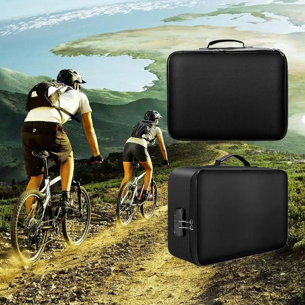 

Multifunction Document Bag Fire Resistant Briefcase Home Travel File Organizer Fireproof Waterproof Data File Storage Package