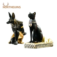 northeuins resin egyptian cat and dog god creative wine rack bottle holder home decoration accessories modern figurines interior