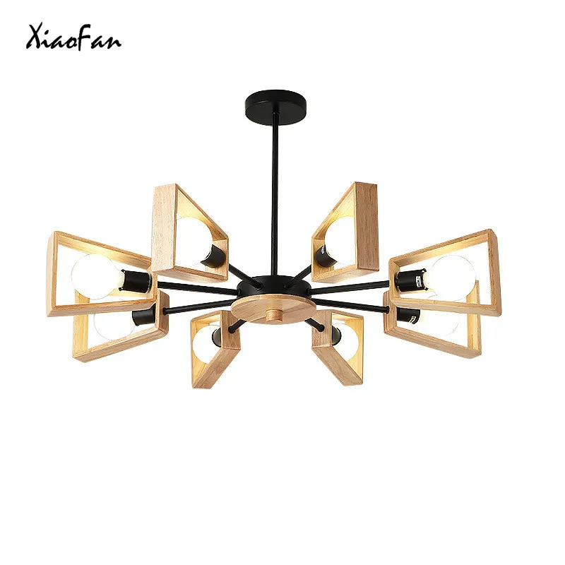 

Nordic indoor lighting woodiness Chandeliers ceiling pendant lamp modern led E27 Chandelier for living room XiaoFan
