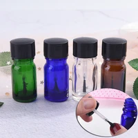 1pc portable empty frost glass bottle essential oil container with brush cap nail polish bottle 5ml 4 colors