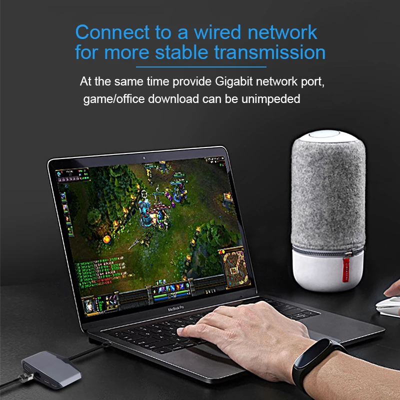 USB C концентратор Basix на HDMI VGA Rj45 1000 Мбит/с адаптер док станция для MacBook Pro Аксессуары