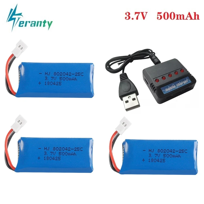 Аккумулятор Lipo 3,7 в 500 мА · ч для Udi U816A, U941, U927, H43, wifi818, JXD385, H107, V252, F186, литиевый аккумулятор 3,7 в, 500 мА · ч, 802042