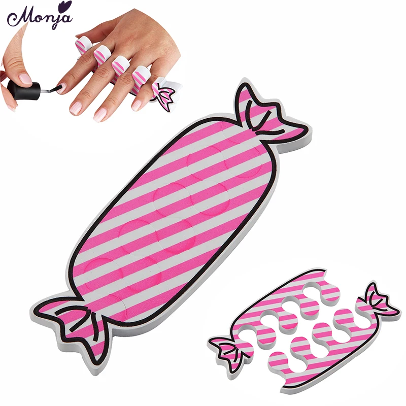 Monja разные цвета палец для дизайна ногтей носок Мягкие Сепаратор из пены конфеты