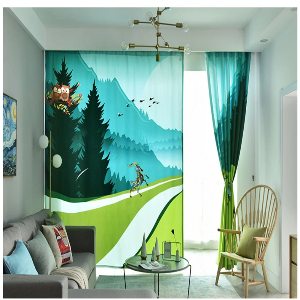 New curtains cute cartoon children's room boy girl bedroom study thickened full blackout | Дом и сад