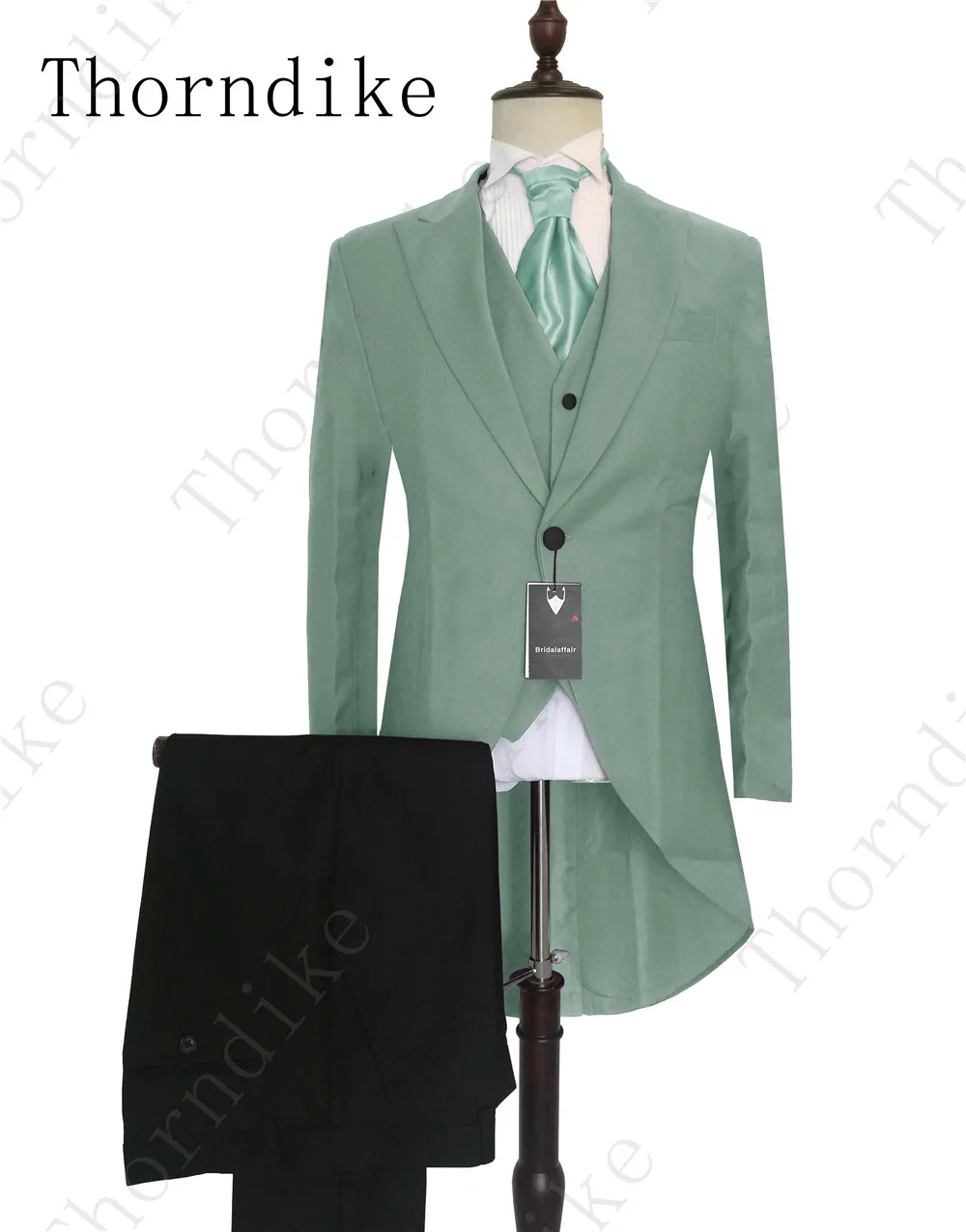 Классический мужской смокинг Thorndike с зеленым черным синим задним плащом мужские
